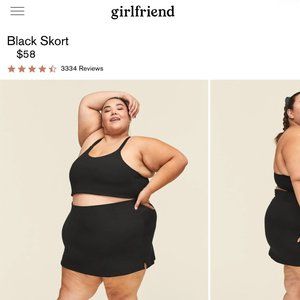 Girlfriend Collective: Black Skort, Medium